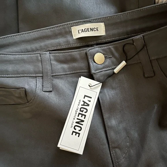 NWT L'AGENCE | Kendra Coated Cropped Flare Jean in DARK SHADOW COATED | 27 & 29 - Picture 15 of 16